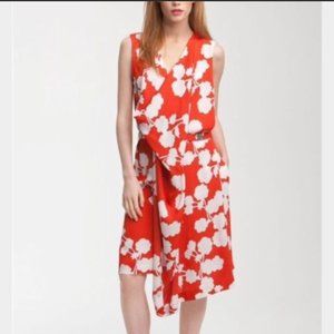 Diane Von Furstenberg DVF Coral Floral Dress with belt.